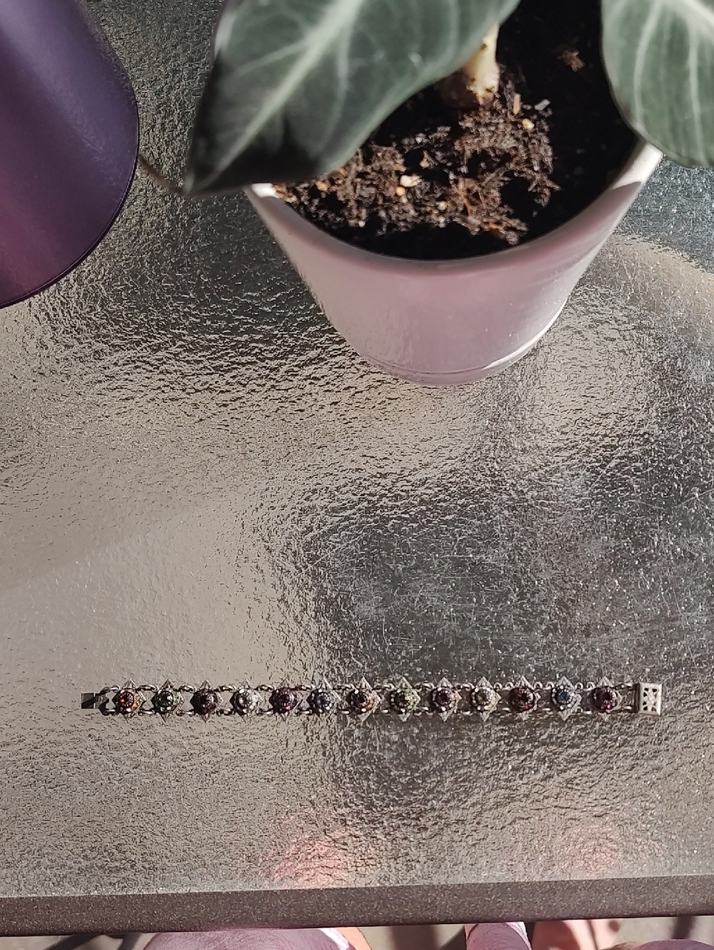 Silver Multicolor Gemstone Tennis Bracelet - Women Jewelry